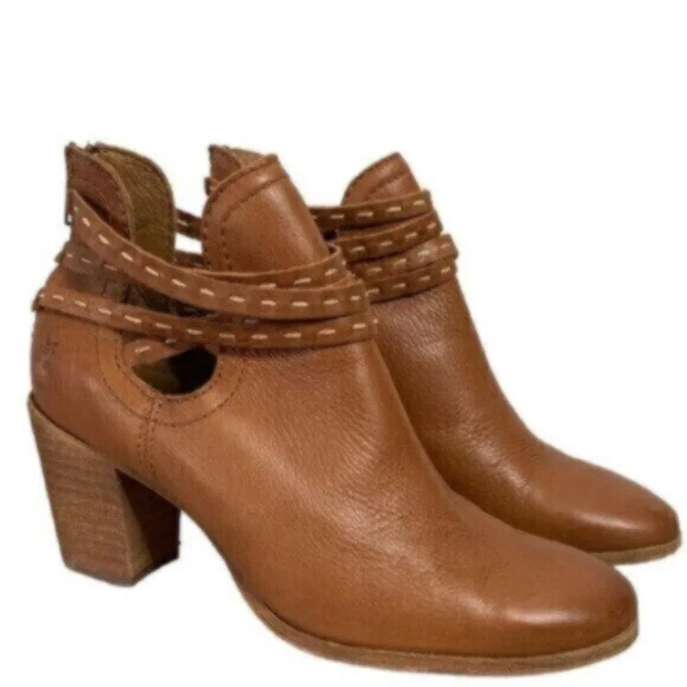 Frye Naomi Pickstitch Leather Ankle Boots